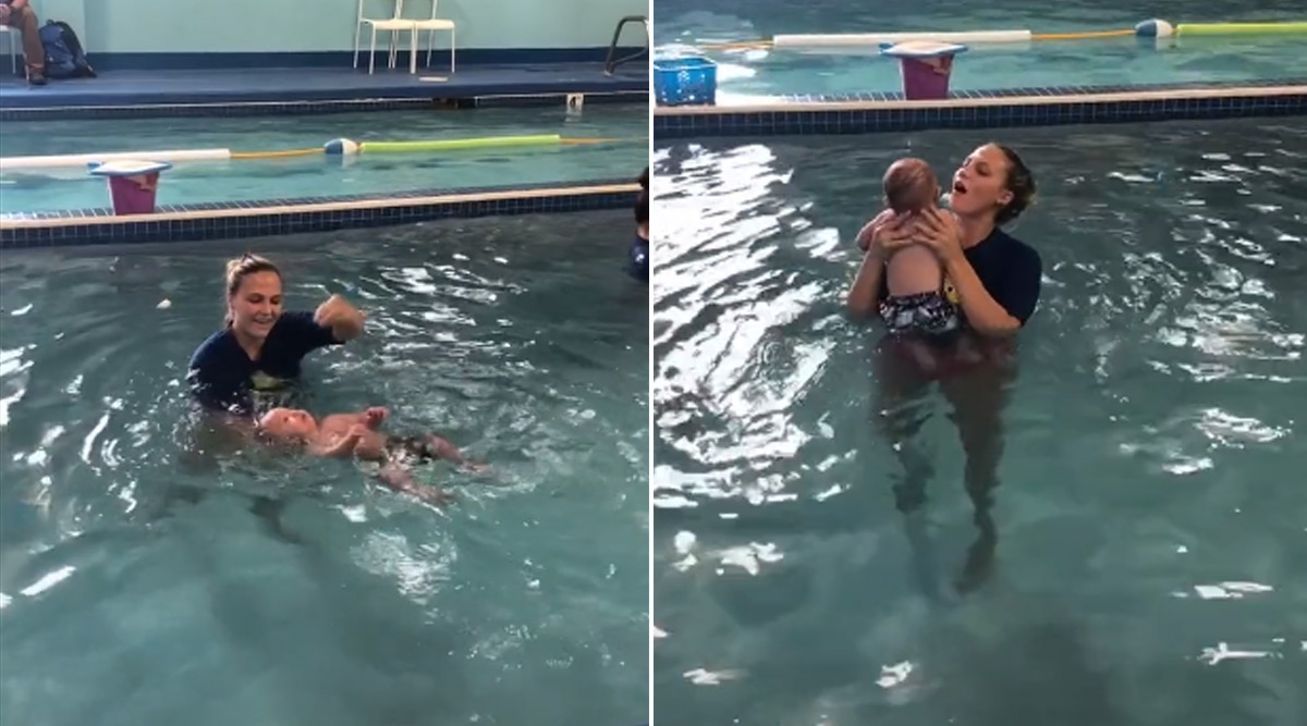 TikTok Video of Baby Thrown Into Swimming Pool During ‘Infant Survival Class’ Sparks Debate, Is It Safe to Hurl Your Baby Into the Pool?