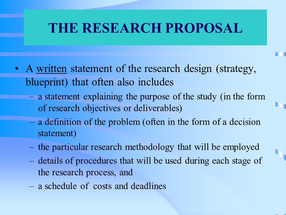 origin of the research proposal meaning