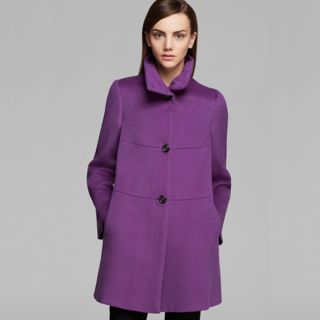 Violet Wool Trench Coat: