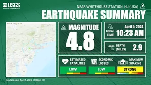4.8 magnitude quake hits eastern US, no reports of damage